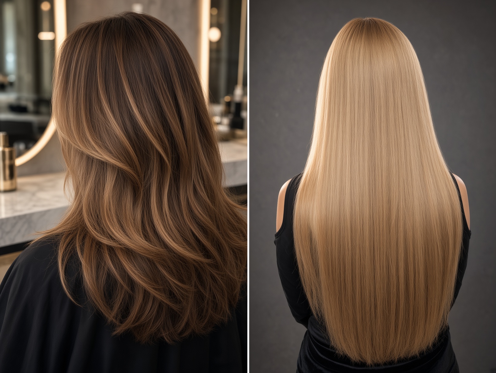 Before and after color mastery transformation