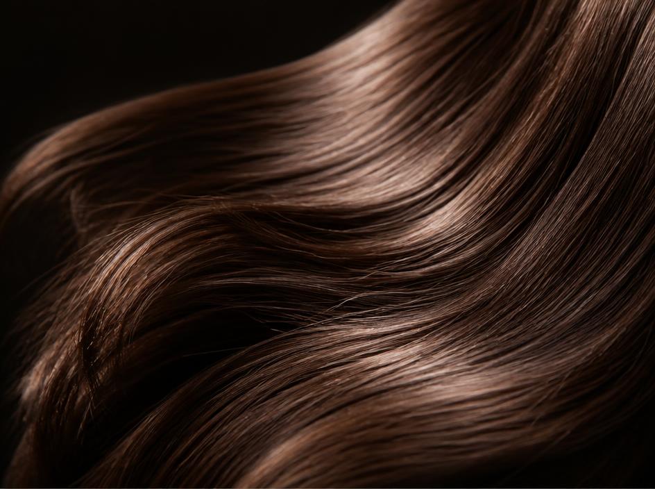 Shiny healthy hair movement macro shot